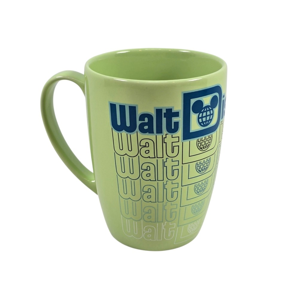 Disney Parks Walt Disney World 2023 Retro Repeat Logo Light Green Coffee Mug Cup